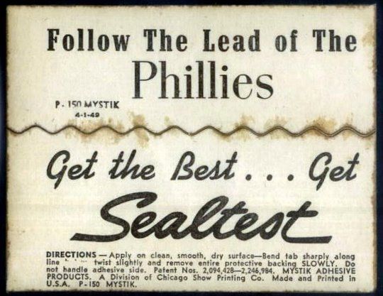 1949 Sealtest Phillies Sticker